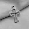 #D140 - Dije Cruz Con Piedra Zirconia Plata - B12/2.0
