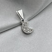 #D141 - Dije Luna De Plata Con Piedra Zirconia - A13/1.2