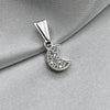 #D141 - Dije Luna De Plata Con Piedra Zirconia - A13/1.2