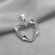 #D149 - Dije Corazón Con Mariposas Piedra Zirconia Plata - LL1.4