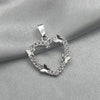 #D149 - Dije Corazón Con Mariposas Piedra Zirconia Plata - LL1.4