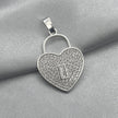 #D151 - Dije Candado corazón Piedra Zirconia Plata - A18/1.9