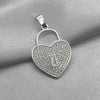#D151 - Dije Candado corazón Piedra Zirconia Plata - A18/1.9
