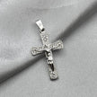 #D167 - Dije Crucifijo Con Piedra Zirconia Plata - LL1.5