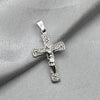 #D167 - Dije Crucifijo Con Piedra Zirconia Plata - LL1.5