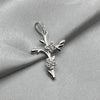 #D168 - Dije Cruz Árbol Con Mariposas Piedra Zirconia Plata - LL1.5