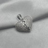 #D178 - Dije Corazón Roto Piedra Zirconia Plata - A18/2.1