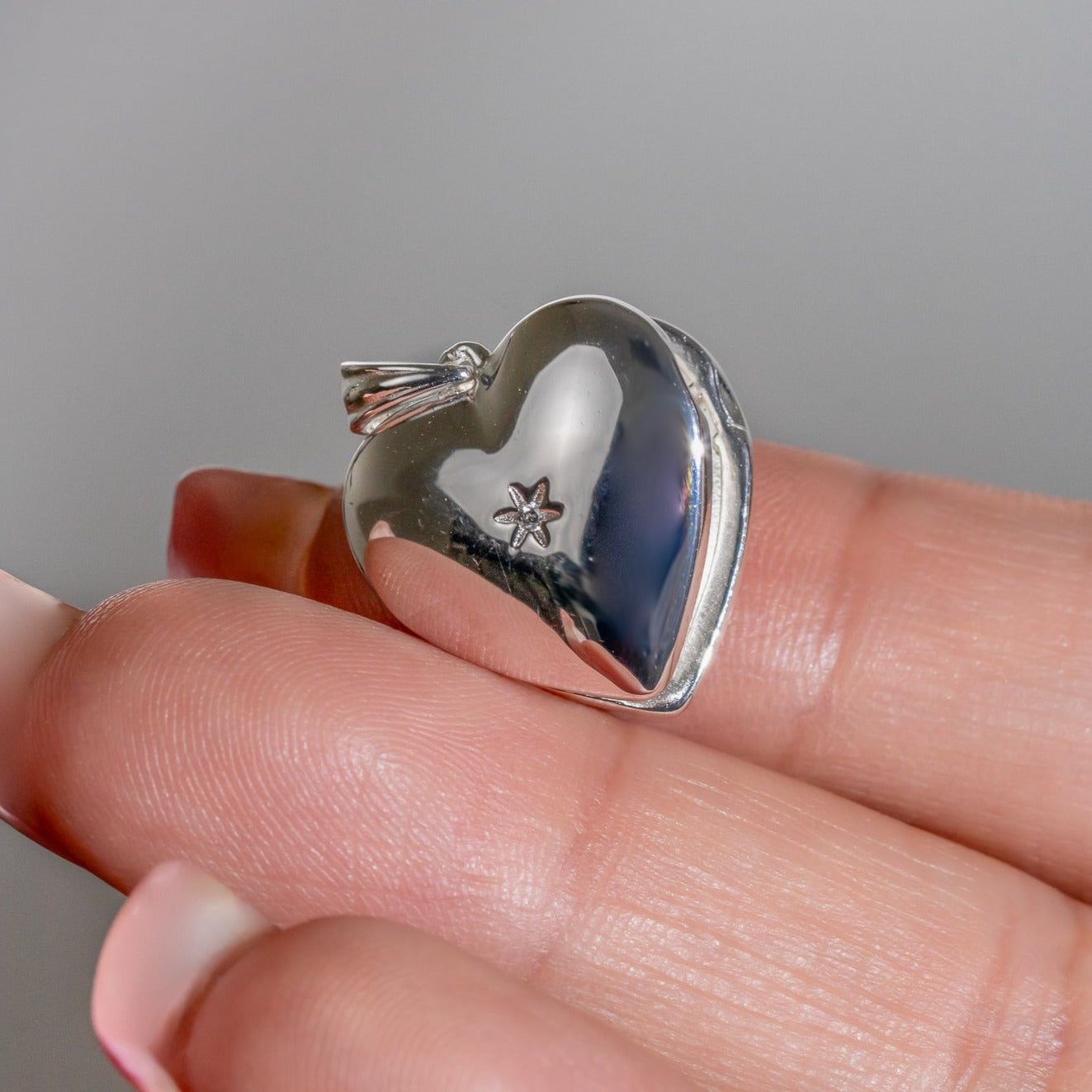 #D196 - Dije/Relicario De Corazón De Plata - MI3.6