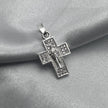 #D206 - Dije Cruz San Judas Tadeo Con Piedra De Zirconia Plata - B12/1.1