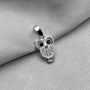 #D242 - Dije Búho Con Piedra Zirconia Plata - LL1.0