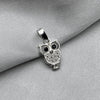 #D242 - Dije Búho Con Piedra Zirconia Plata - A18/1.0