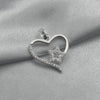 #D256 - Dije Corazón Y Estrella Piedra Zirconia Plata - LL1.6