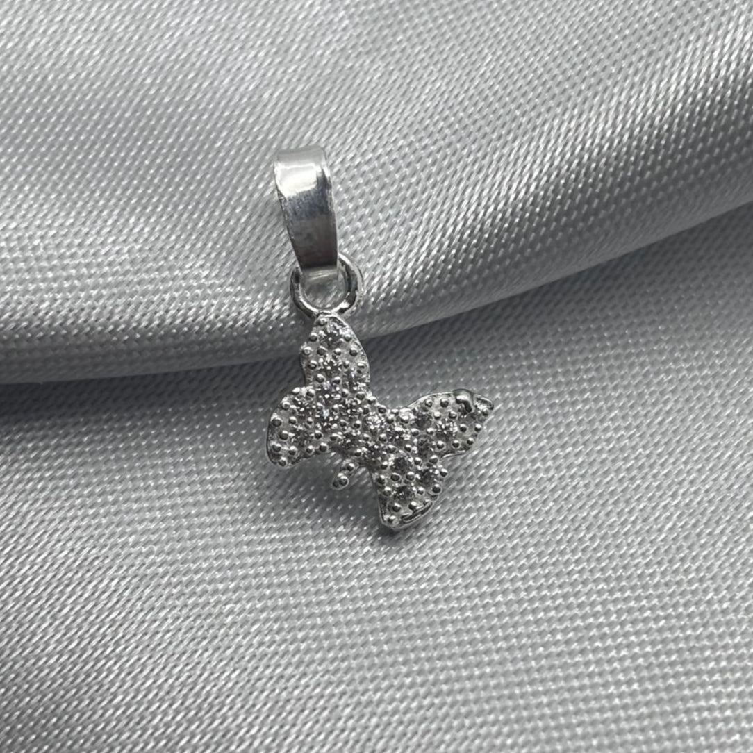 #D291 - Dije Mariposa Con Piedra De Zirconia Plata - A13/1.0