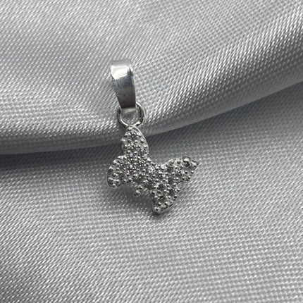 #D291 - Dije Mariposa Con Piedra De Zirconia Plata - A13/1.0
