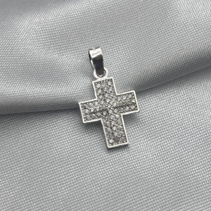 #D301 - Dije Cruz Piedra Zirconia Plata - F1.3