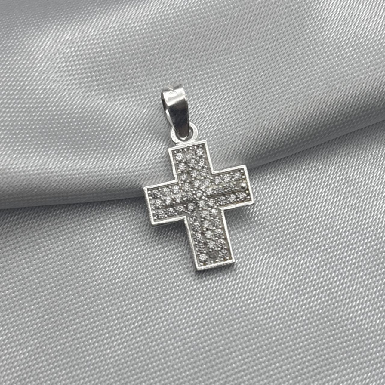 #D301 - Dije Cruz Piedra Zirconia Plata - F1.3