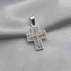 #D301 - Dije Cruz Piedra Zirconia Plata - F1.3