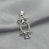 #D307 - Dije Búho Con Piedra Zirconia Plata - LL1.0