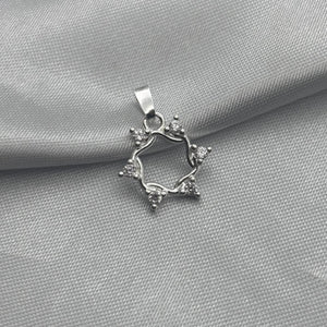 #D326 - Dije Sol/Estrella Con Piedra Zirconia Plata - LL1.0