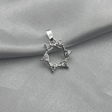 #D326 - Dije Sol/Estrella Con Piedra Zirconia Plata - A18/1.0