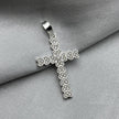 #D328 - Dije Cruz Corazones Con Piedra Zirconia Plata - A12/1.8