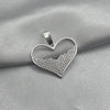#D331 - Dije Corazón Con Piedra Zirconia Plata - LL2.0