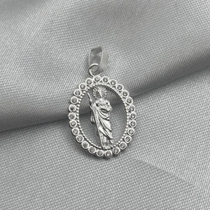#D346 - Dije San Judas Tadeo Piedra Zirconia Plata - LL1.6