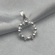 #D348 - Dije Circular Con Piedra Zirconia Plata - LL1.0