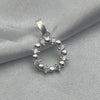 #D348 - Dije Circular Con Piedra Zirconia Plata - LL1.0