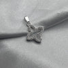 #D359 - Dije Trébol/4 Hojas Con Piedra Zirconia Plata - A13/2.3