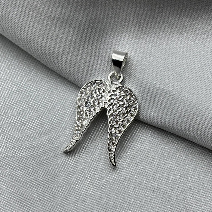#D386 - Dije Alas Con Piedra Zirconia Plata - ZC2.7