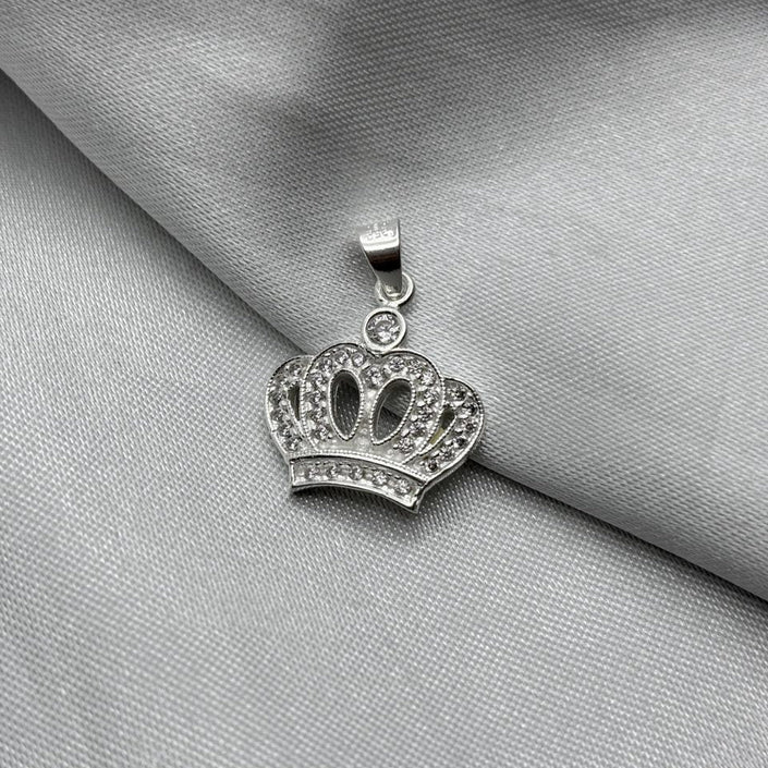 #D390 - Dije Corona Con Piedra Zirconia Plata - ZC2.6
