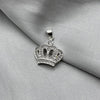 #D390 - Dije Corona Con Piedra Zirconia Plata - A09/2.6