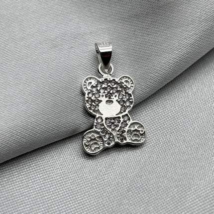 #D394 - Dije Oso/Osito Con Piedra Zirconia Plata - A09/2.4