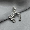 #D395 - Dije Herradura De Caballo Con Mariposa Y Piedra Zirconia Plata - A09/2.3