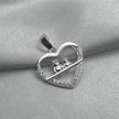 #D404 - Dije Corazón Pareja Búhos Piedra Zirconia Plata - LL1.5
