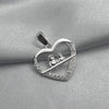 #D404 - Dije Corazón Pareja Búhos Piedra Zirconia Plata - LL1.5