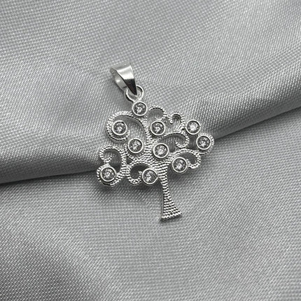 #D405 - Dije Árbol De La Vida Con Piedra Zirconia Plata - A09/2.5