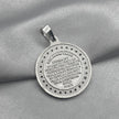 #D406 - Dije/Medalla Circular San Judas Tadeo Oración Piedra Zirconia Plata - LL3.7