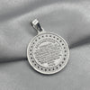 #D406 - Dije/Medalla Circular San Judas Tadeo Oración Piedra Zirconia Plata - LL3.7