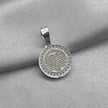 #D406 - Dije/Medalla Circular San Judas Tadeo Oración Piedra Zirconia Plata - LL3.7
