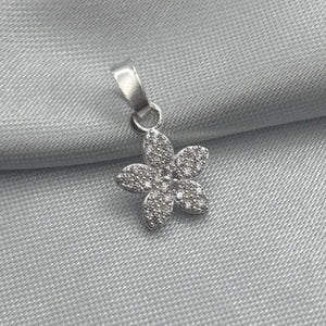 #D408 - Dije Flor Piedra Zirconia Plata - F0.7