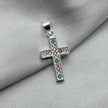 #D412 - Dije Cruz Con Piedra Zirconia Multicolor Plata - A09/2.1