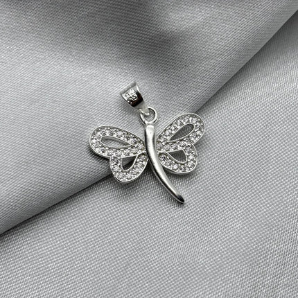 #D417 - Dije Libelula Con Piedra Zirconia Plata - A09/2.3