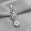 #D454 - Dije San Benito Con Piedra Zirconia Plata - A18/2.5