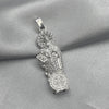 #D454 - Dije San Benito Con Piedra Zirconia Plata - A18/2.5