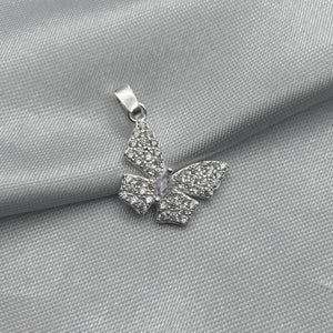 #D463 - Dije Mariposa Piedra Zirconia Plata - LL1.3