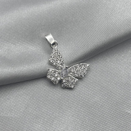 #D463 - Dije Mariposa Piedra Zirconia Plata - B17/1.3