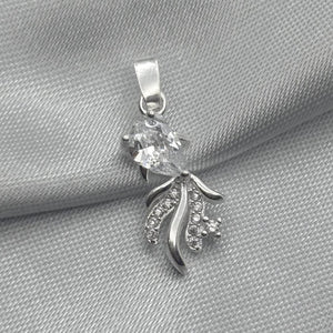 #D470 - Dije Pez Japonés Piedra Zirconia Plata - LL1.3