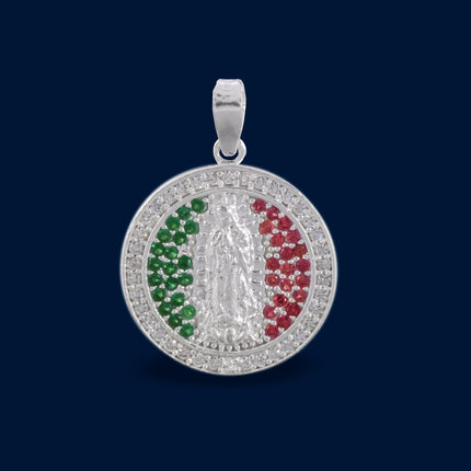 #D472 - Dije Virgen Guadalupe Piedra Zirconia Plata - A13/3.1